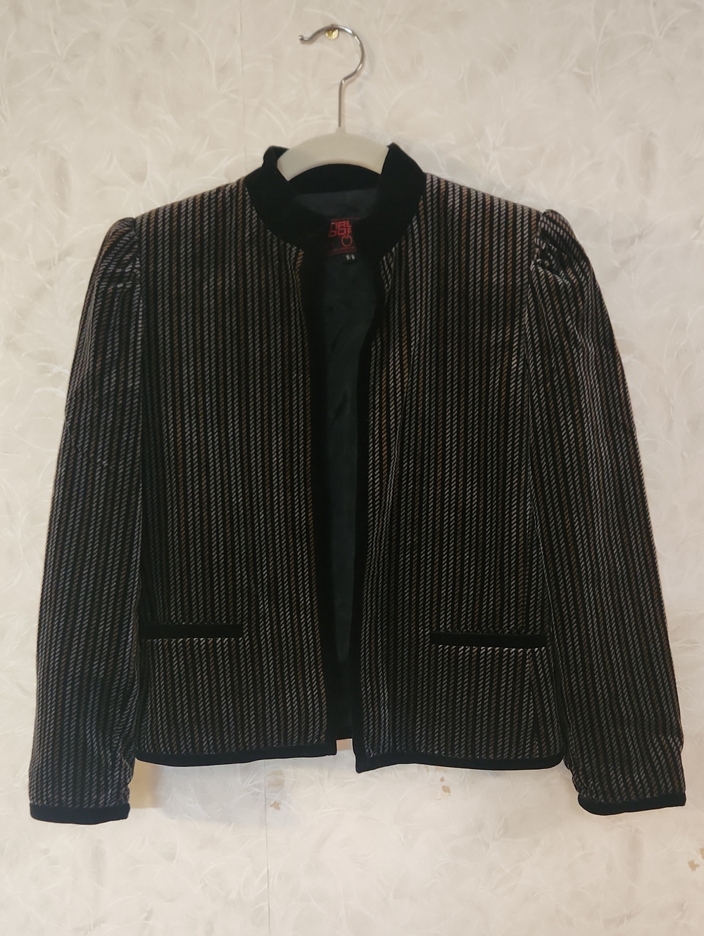 Statement Piece | "Stirling Cooper" Metallic-Thread Velvet Trim Blazer Sz 5/6